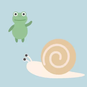 カエルとカタツムリ