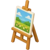 Artist Easel with Landscape Painting