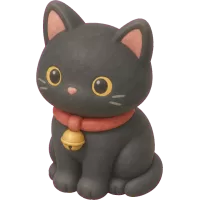 Black Kitty Statue