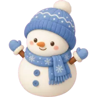 Cozy Blue Snowman