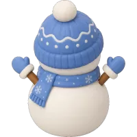Cozy Blue Snowman (Back)