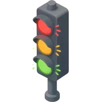 flashing traffic light