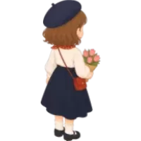 Girl with Flowers (Back)