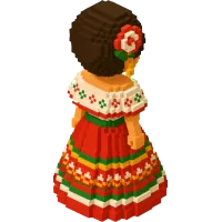 Mexican Woman in Traditional Dress (Back)