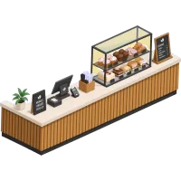 Modern Coffee Shop Counter