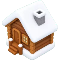 Snowy Log Cabin