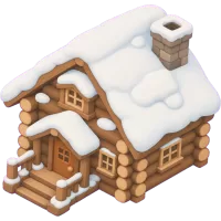 Snowy Log Cabin