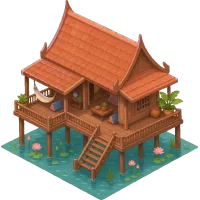 thai wooden stilt house