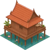 thai wooden stilt house (Back)