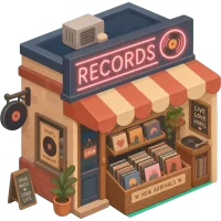 vintage record store