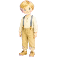 Watercolor Blond Boy