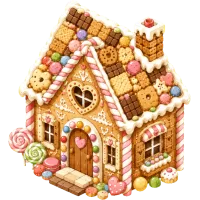 Watercolor Isometric Candy House