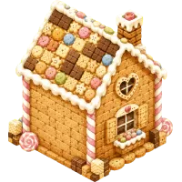 Watercolor Isometric Candy House (Back)