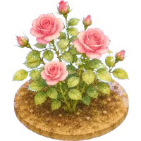 Watercolor Rose Bush