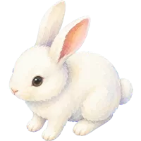 Watercolor White Rabbit