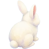 Watercolor White Rabbit (Back)
