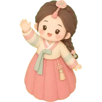 Waving Hanbok Girl