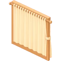 window with curtains (Back)