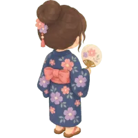 yukata clad festival goer (Back)