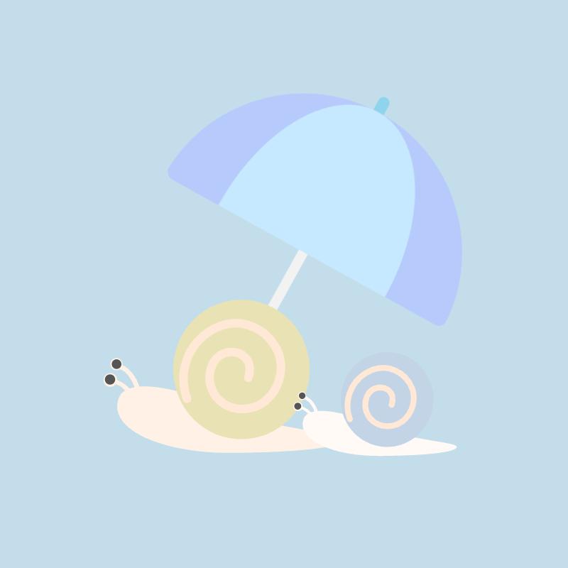 雨の日のカタツムリ