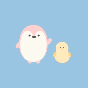 ペンギンとひよこの友情