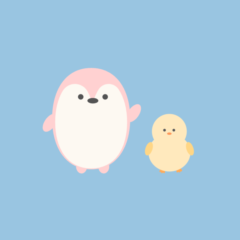 ペンギンとひよこの友情